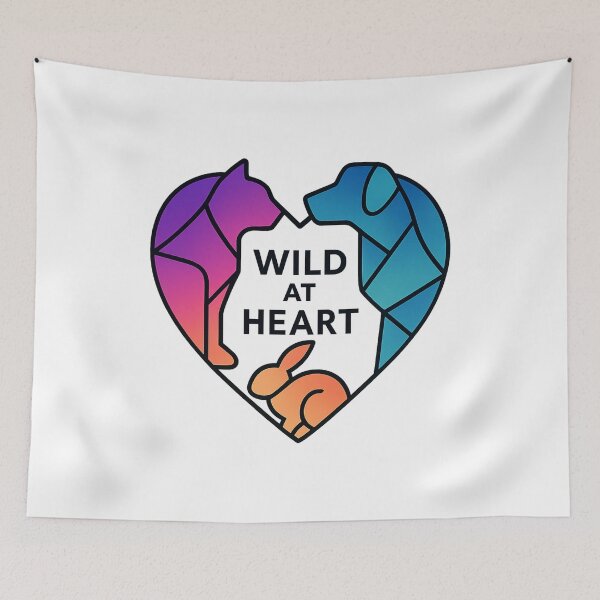 Item preview, Wild at Heart - Geometric Pet Silhouettes in Heart Shape designed and sold by MKreative Studio.