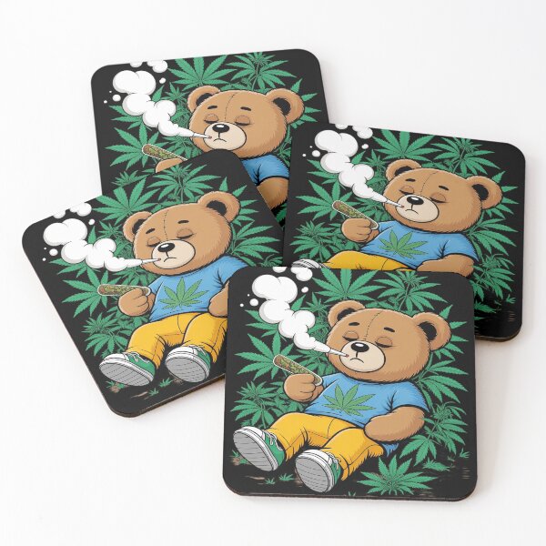 Item preview, Cannabis Leaves - Teddy smoking a Joint designed and sold by Voidbinder.