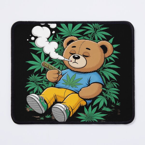 Item preview, Cannabis Leaves - Teddy smoking a Joint designed and sold by Voidbinder.
