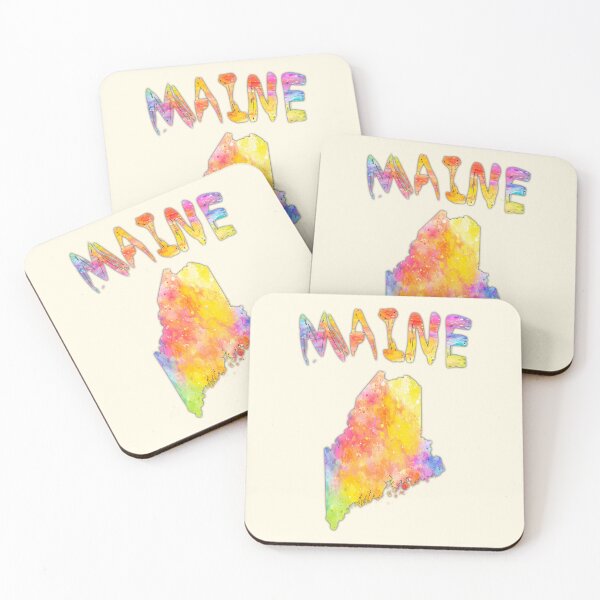 Item preview, Maine State Map Watercolor Silhouette - Vibrant Artistic Design designed and sold by mashmosh.