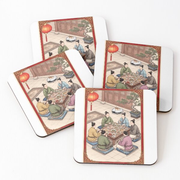 Item preview, Chinese dinner antique ink painting designed and sold by aykiradesigns.