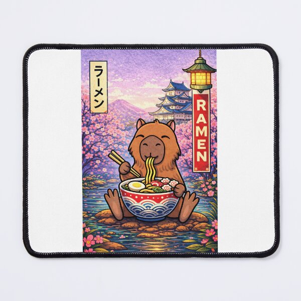 Item preview, Capybara Eating Ramen – Cute Japanese Capybara Art designed and sold by RetroPop23.