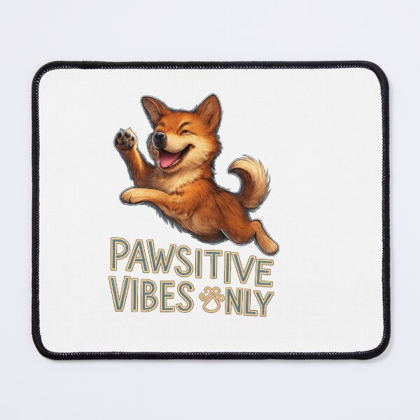 Item preview, Pawsitive Vibes Only - Jumping Dog Neon Design designed and sold by MKreative Studio.