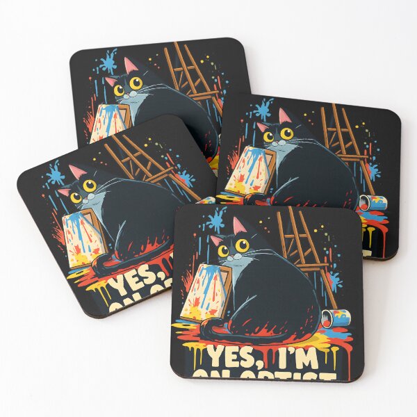 Item preview, Funny Cat Artist Painting Messy Tuxedo Cat Design designed and sold by haitrieuic96.