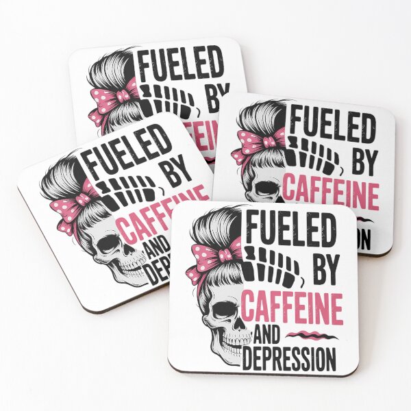 Item preview, Fueled By Caffeine And Depression Funny Anxiety Coffee Lover designed and sold by tiekanamac.