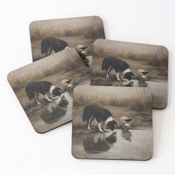 Item preview, Two Dogs and a bird at a Stream designed and sold by lautir.