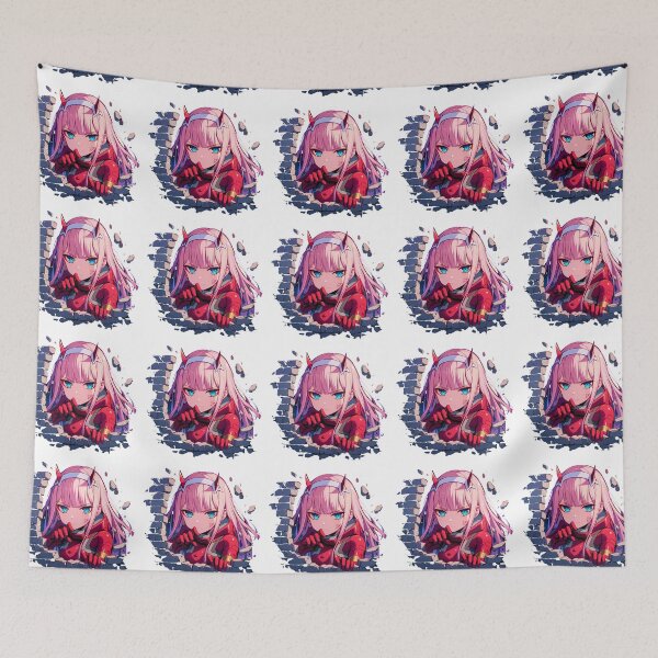 Item preview, Zero Two Peeking Through Wall Darling In The Franxx Anime Girl designed and sold by TorbenKuhano.