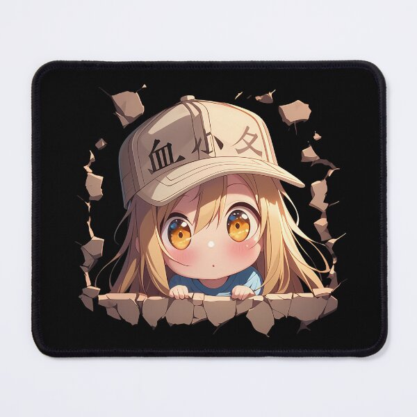 Item preview, Platelet Cells At Work Anime Girl Chibi Peeking Yellow Hair Cheerful designed and sold by TorbenKuhano.