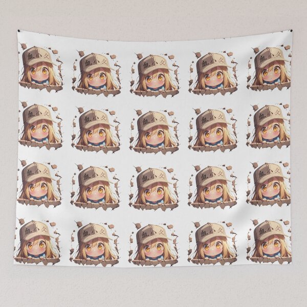 Item preview, Platelet Cells At Work Anime Girl Chibi Peeking Yellow Hair Cheerful designed and sold by TorbenKuhano.