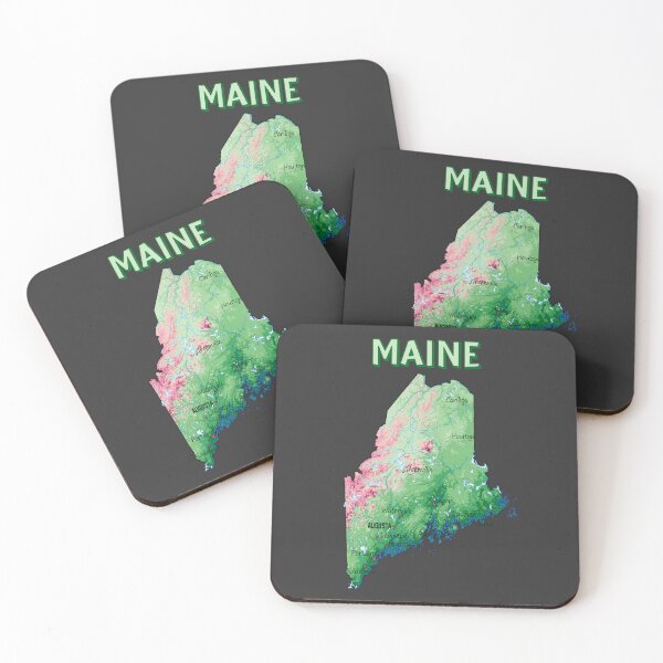 Item preview, Maine State Topographic Map - Vintage Green Style designed and sold by mashmosh.