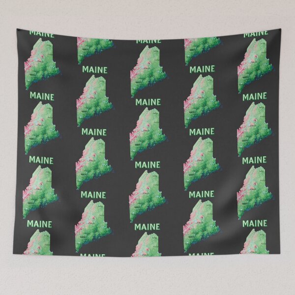 Item preview, Maine State Topographic Map - Vintage Green Style designed and sold by mashmosh.