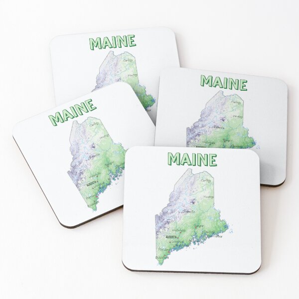 Item preview, Maine State Map - Detailed Nature & Cities Design designed and sold by mashmosh.