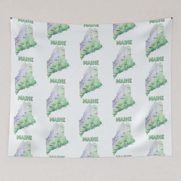 Item preview, Maine State Map - Detailed Nature & Cities Design designed and sold by mashmosh.