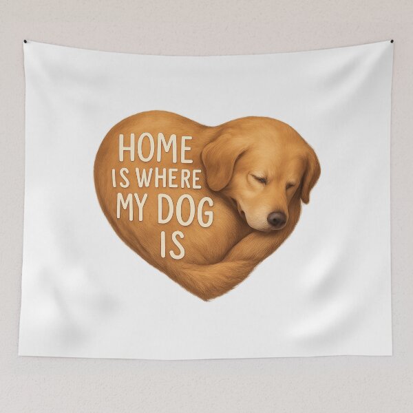 Item preview, Heart-Shaped Dog Illustration - "Home Is Where My Dog Is" designed and sold by MKreative Studio.