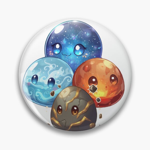 Item preview, Monzora – Heart of the Fourfold Elements | Cute Elemental Slime Fantasy Art designed and sold by Monzora.