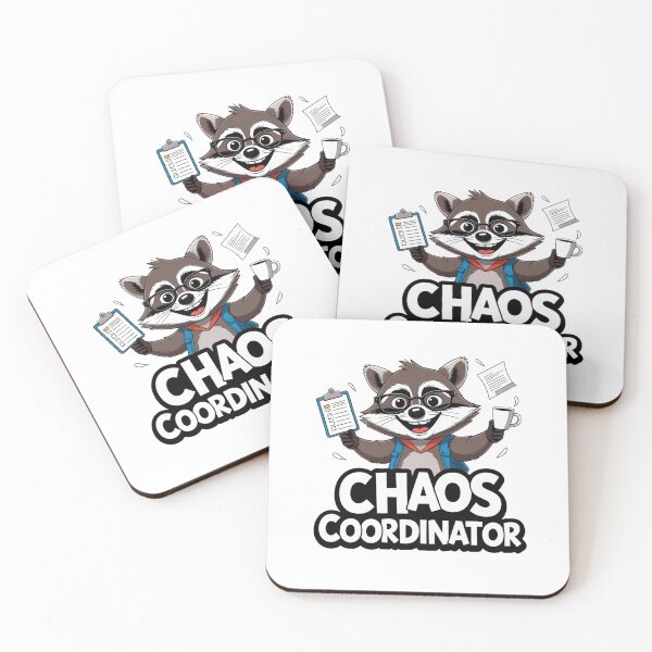 Item preview, Chaos Coordinator raccoon art designed and sold by SloganSauce.