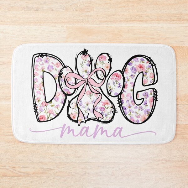 Item preview, Dog Mama Floral Typography with Pink Bow , Cute Dog Mom Gift Design designed and sold by truongloc246.