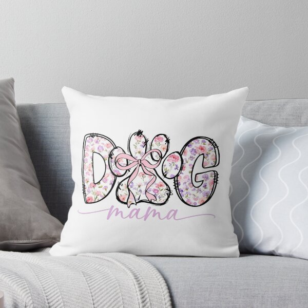 Item preview, Dog Mama Floral Typography with Pink Bow , Cute Dog Mom Gift Design designed and sold by truongloc246.