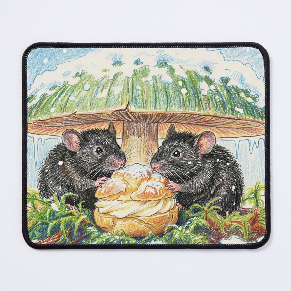 Item preview, Cute Mice Eating Pastry Puff designed and sold by M-Y-A-R-T-.