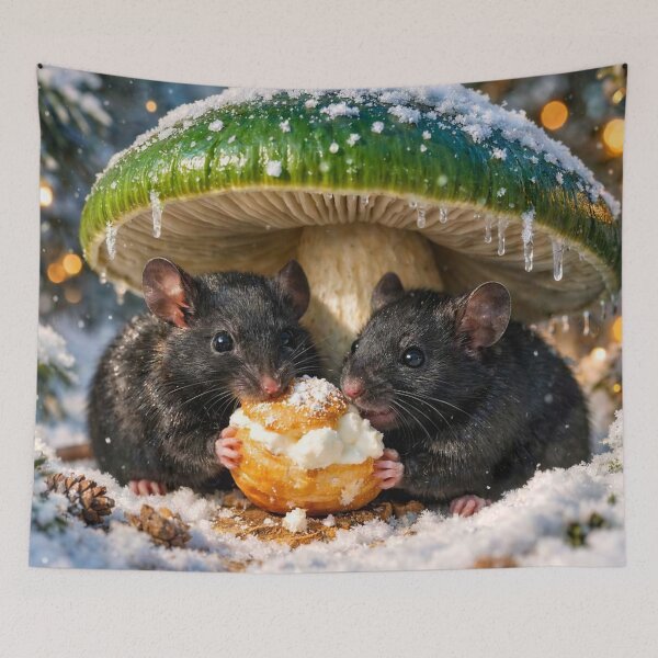 Item preview, Cute Mice Eating Pastry Puff designed and sold by M-Y-A-R-T-.