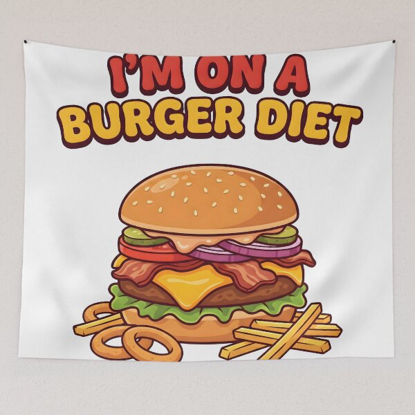 Item preview, junk food tees, diet humor, healthy eating jokes, hamburger, smash burger designed and sold by TrueArtVibes.