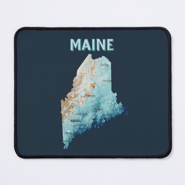 Item preview, Maine State Topographic Map - Vintage Blue & Gold designed and sold by mashmosh.