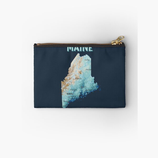 Item preview, Maine State Topographic Map - Vintage Blue & Gold designed and sold by mashmosh.