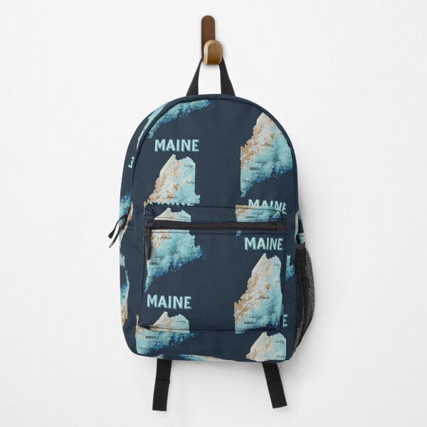 Item preview, Maine State Topographic Map - Vintage Blue & Gold designed and sold by mashmosh.