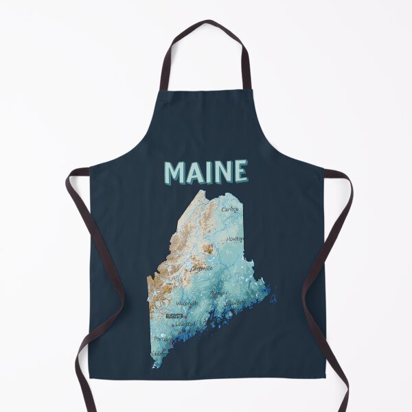 Item preview, Maine State Topographic Map - Vintage Blue & Gold designed and sold by mashmosh.