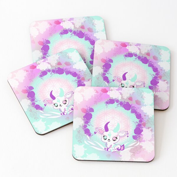 Item preview, Kawaii pastel gazelle – flower of life and floral crown designed and sold by Herami.