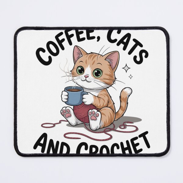 Item preview, Funny Cats, Coffee And Crochet Lover. Crochet Cat designed and sold by tiemacopaxer.