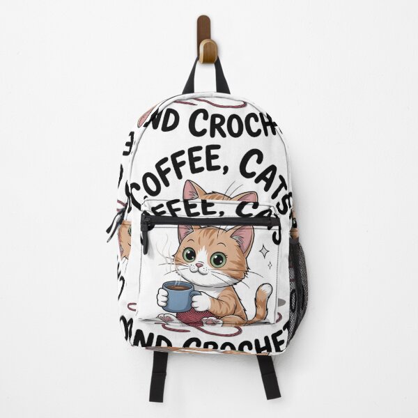Item preview, Funny Cats, Coffee And Crochet Lover. Crochet Cat designed and sold by tiemacopaxer.