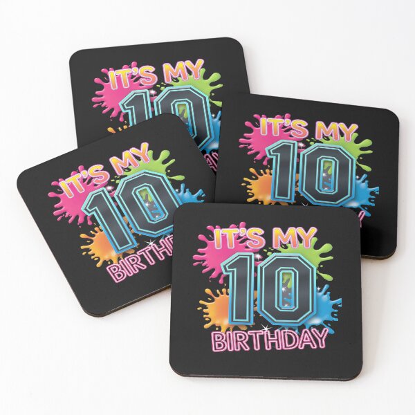 Item preview, 10th Birthday paint splashes kids girls, boys 10 year  designed and sold by angolinnArt.