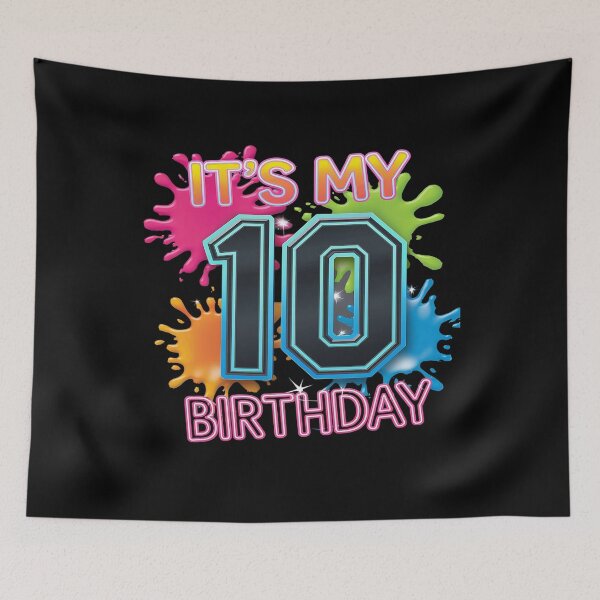 Item preview, 10th Birthday paint splashes kids girls, boys 10 year  designed and sold by angolinnArt.