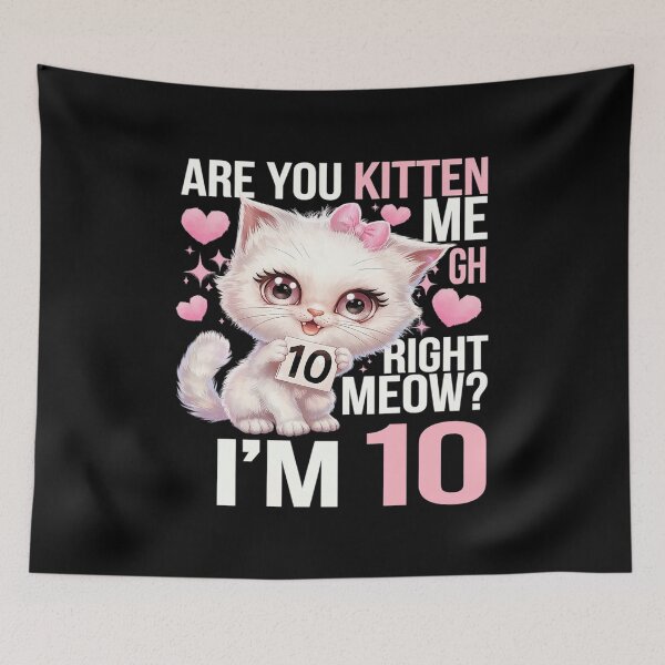 Item preview, 10th Birthday For Girl 10yr Ten 10 Year Old Kitten Cat  designed and sold by joyouartArt.