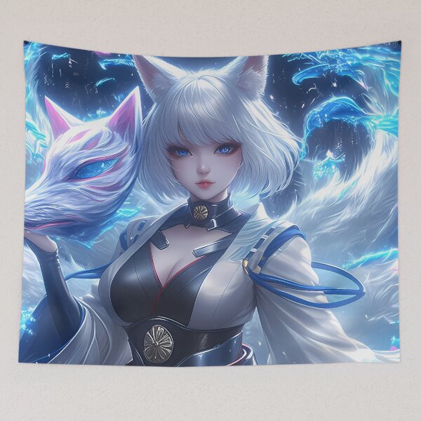 Item preview, Kaga celestial fox aura Azur Lane anime girl snowy mystic charm designed and sold by TorbenKuhano.