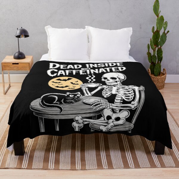 Item preview, Funny Coffee Lovers Dead Inside But Caffeinated Skeleton designed and sold by tiemacopaxer.