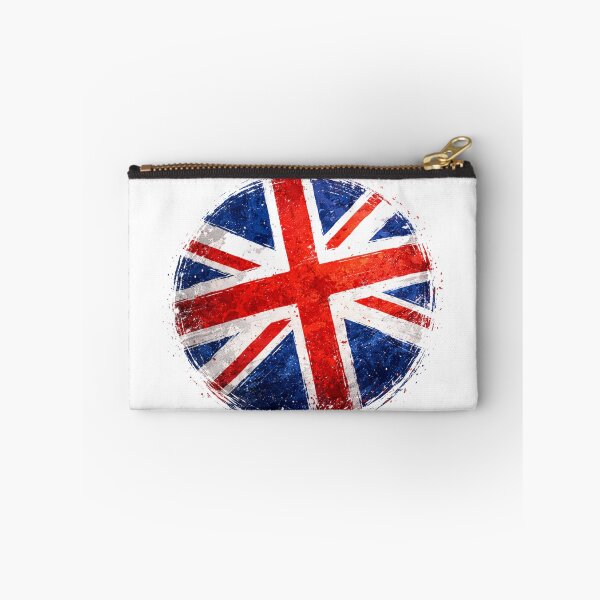 Artikelvorschau, Grunge-Kreisaufkleber mit britischer Flagge | Union Jack-Stil entworfen und verkauft von RelateAndTee.