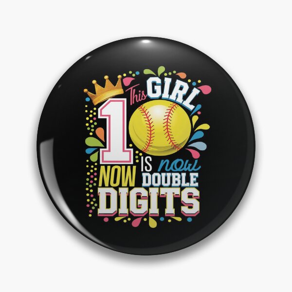 Item preview, 10th Birthday This Girl Is Now 10 Double Digits Fun Softball  designed and sold by angolinnArt.
