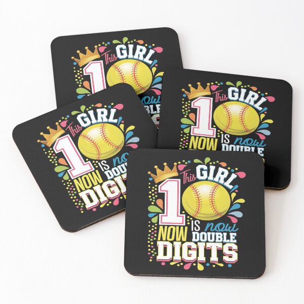 Item preview, 10th Birthday This Girl Is Now 10 Double Digits Fun Softball  designed and sold by angolinnArt.