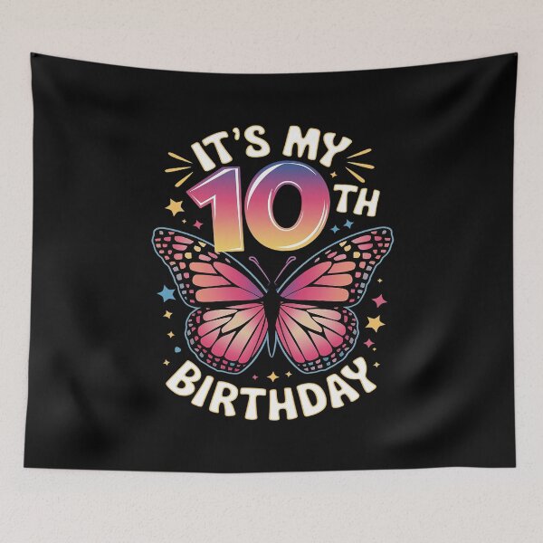 Item preview, 10th Birthday, Girl 10 Years, Butterfly, Number 10  designed and sold by joyouartArt.
