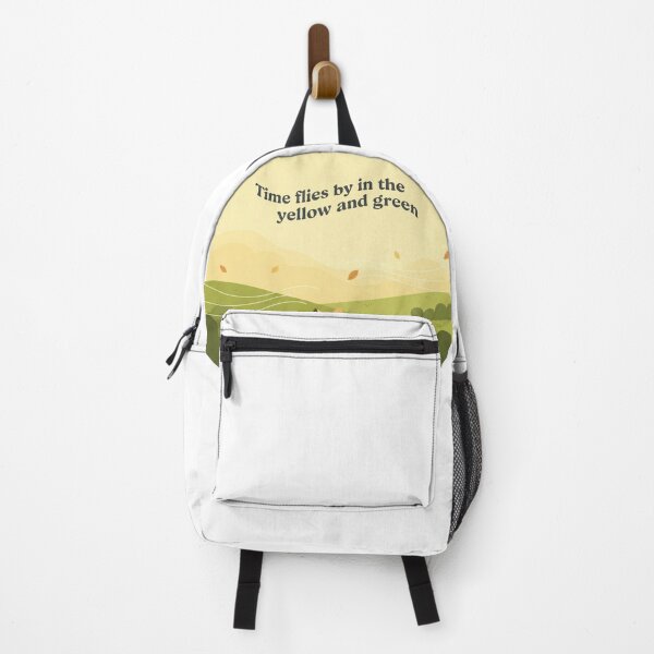 Item preview, Time Flies By in Yellow and Green – Calm Nature Quote Illustration designed and sold by inaveed.