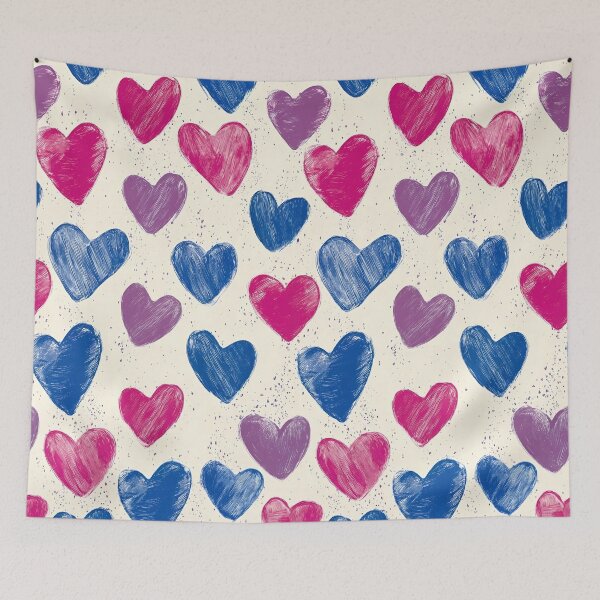 Item preview, Bisexual Valentine Hearts Pattern – Love Is Love Pride Art designed and sold by Cannaxes Studio.