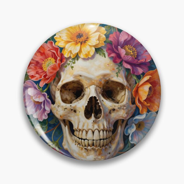 Item preview, Abstract Floral Adornments on a Human Skull designed and sold by Marcu Ioachim.