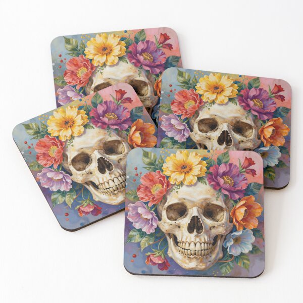 Item preview, Abstract Floral Adornments on a Human Skull designed and sold by Marcu Ioachim.