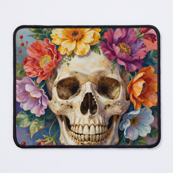 Item preview, Abstract Floral Adornments on a Human Skull designed and sold by Marcu Ioachim.