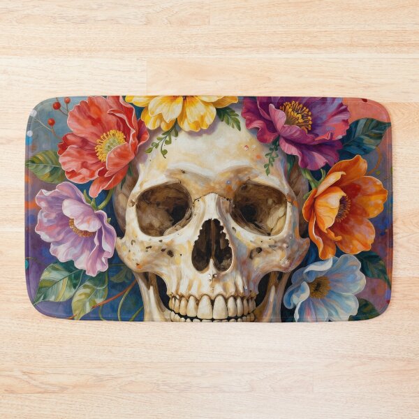 Item preview, Abstract Floral Adornments on a Human Skull designed and sold by Marcu Ioachim.