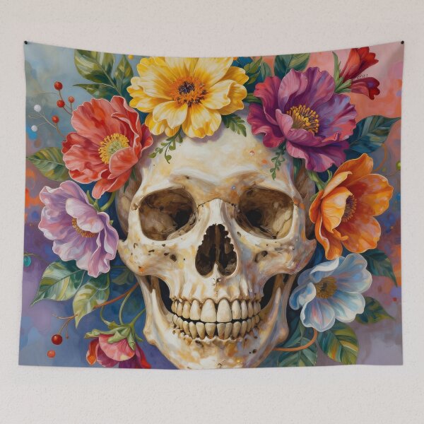 Item preview, Abstract Floral Adornments on a Human Skull designed and sold by Marcu Ioachim.