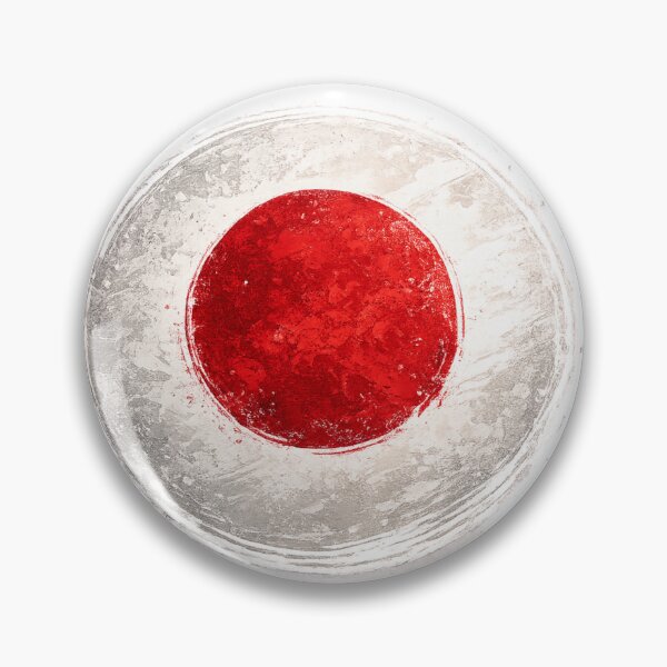 Item preview, Japan Flag Circle Sticker | Minimal Brush Style Japanese Flag designed and sold by RelateAndTee.