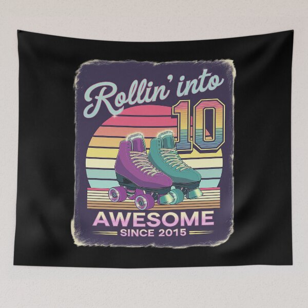 Item preview, Birthday Roller Skating 10th Girl Rollin into 10 Skate Party  designed and sold by angolinnArt.
